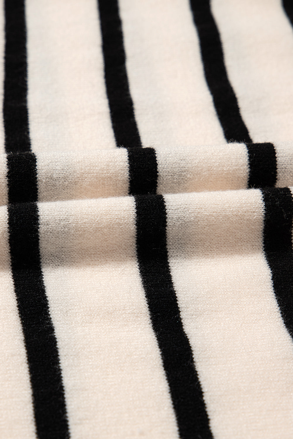 Striped Crew Neck Bubble Short Sleeve Lightweight Sweater