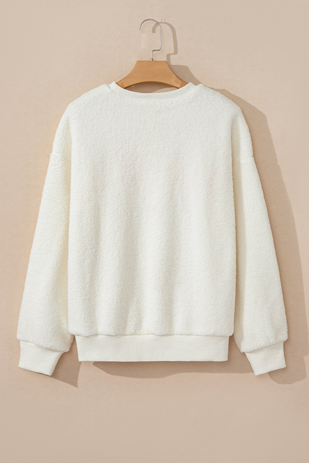 White Fleece with Pink Howdy Lettering Pullover Sweatshirt