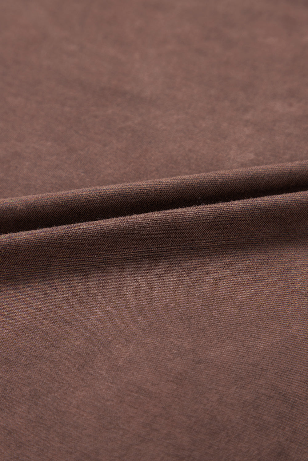 Chestnut Brown Mineral Wash Criss Cross V-Neck Casual Tee